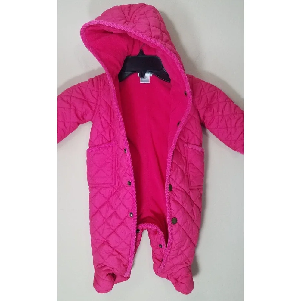 Ralph Lauren Bunting Quilted Insulated Hooded One-piece‎ Snowsuit sz 3M Flaw